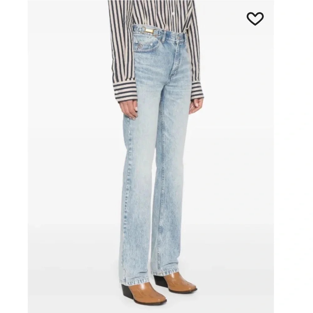NWT Stella McCartney Jeans Gold Clasp-Embellished Tapered in Blue Denim